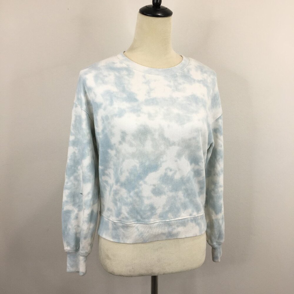 RAILS Light Blue White Tie Dye RAMONA Long Sleeve Sweatshirt Shirt